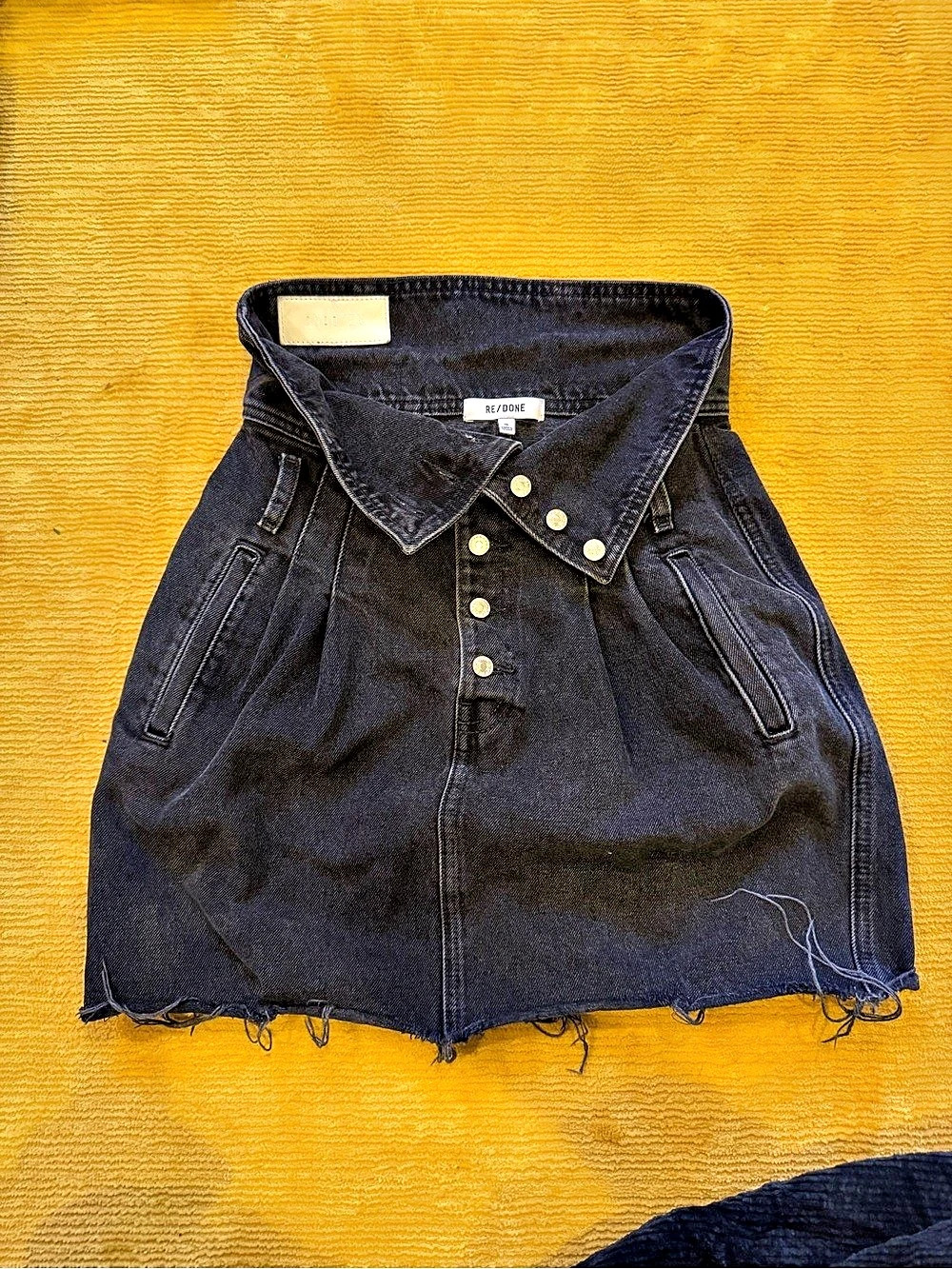 RE/DONE Double Waisted Pencil Skirt Denim Mini Skirt Size 26